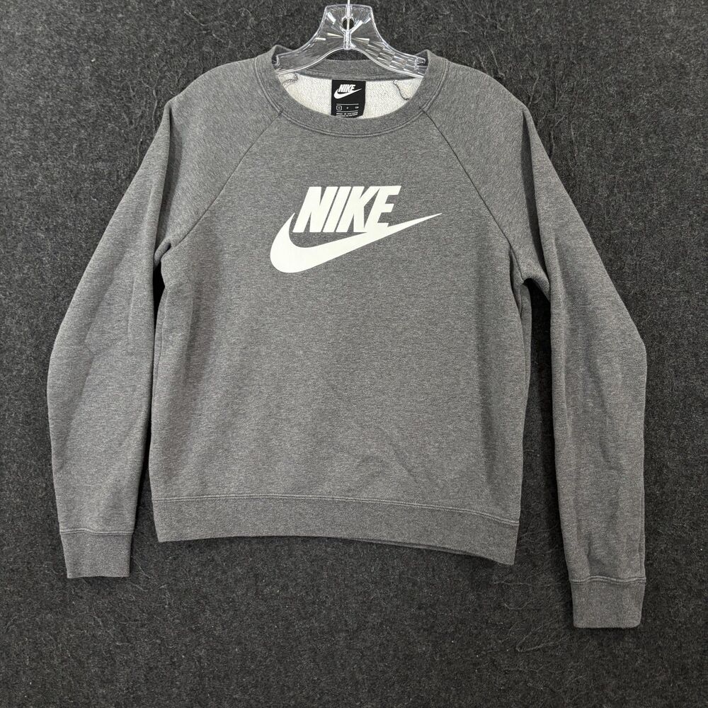 Nike Sportswear Essential Fleece Crew Sweatshirt Women's Small Gray Pullover